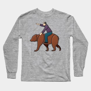 Man Riding Bear Long Sleeve T-Shirt